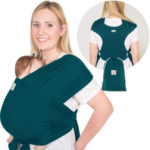 Keababies D-lite Baby Wrap Carrier, Adjustable Baby Carrier, Baby Sling, Newborn, Infant, Toddler 7-44lbs (peacock Green)