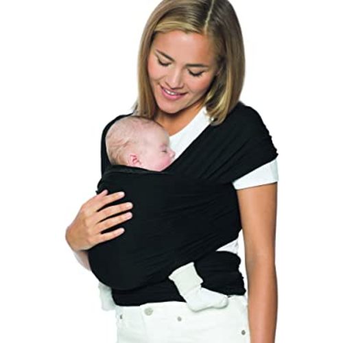 Ergobaby Aura Baby Carrier Wrap for Newborn to Toddler (8-25 Pounds), Pure Black