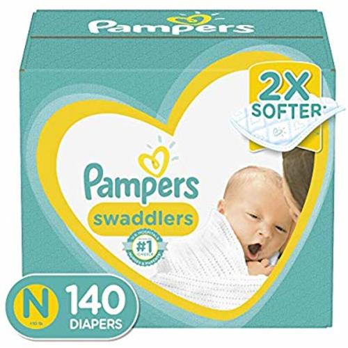 Diapers Newborn/Size 0 (< 10 lb), 140 Count - Pampers Swaddlers Disposable Baby Diapers, Enormous Pack (Packaging May Vary)