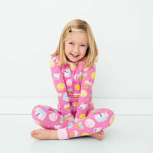 Pink Cookies & Milk Two-Piece Pajama Set - Little Sleepies