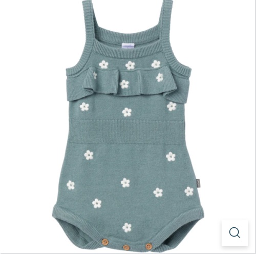 Baby Girls Teal Floral Jersey Sunsuit Romper – Gerber Childrenswear