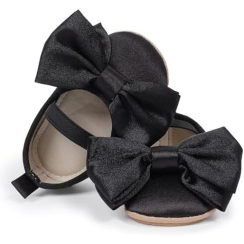 Meckior Infant Baby Girls Boys Handmade Princess Flats Toddler First Walkers Soft PU Leather Non-Slip Crib Wedding Dress Shoes