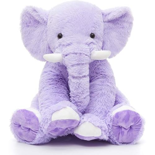 MorisMos Large Elephant Stuffed Animal, 19.6inch Soft Stuffed Elephant Plush Companion Gifts for Girls Boys, Purple