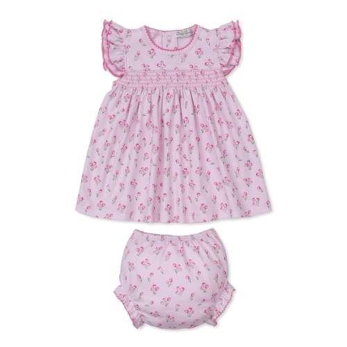 Timeless Tulips Pink Smocked Dress Set