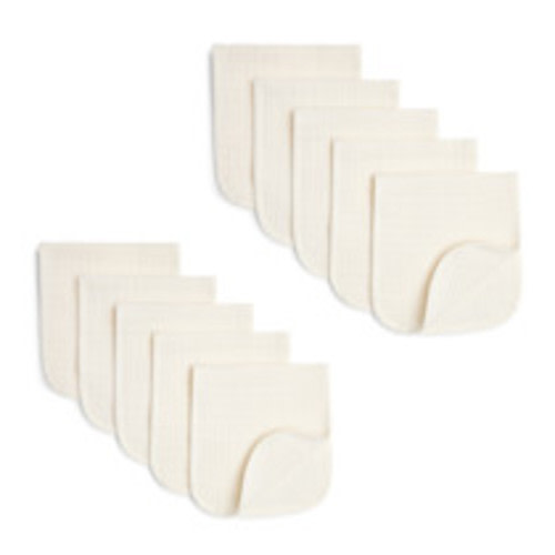 Small Story Organic Cotton Muslin Burp Cloths Multipack - White, 10