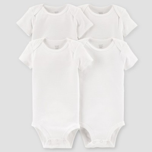 Baby 4pk Short Sleeve Bodysuit - Just One You® made by carter's White, Size: 9M