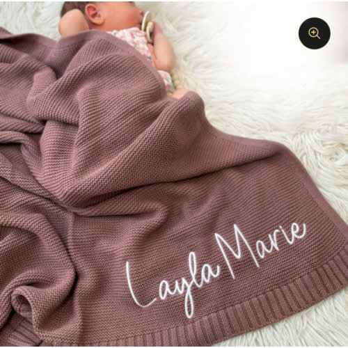 Newborn Baby Blanket Custom Embroidered Baby Stroller Blanket Gift