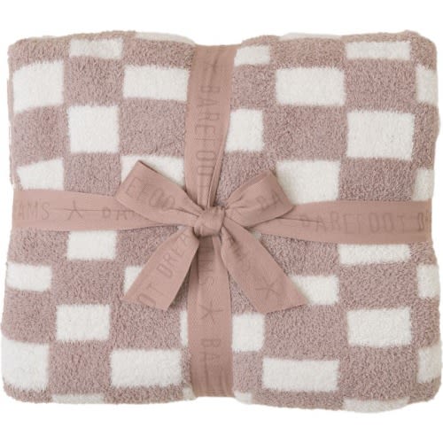 Barefoot Dreams® CozyChic® Checks & Stripes Throw Blanket, Feather/ Cream