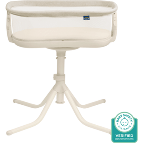 BassiNest Connected Swivel Sleeper 3.0 - Smart Bassinet with AutoSoothe, 360° Swivel, Cry Detection, Rocking, Vibration & Soothing Sounds, Easy Lowering Wall