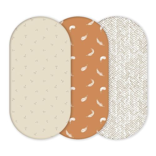 Premium Fitted Baby Bassinet Sheets, Changing Pad Cover and Stroller Sheets, Compatible with 4moms Mamaroo, Chicco Lullago, Graco, Halo and Uppababy, 100% Ultrasoft Cotton, 32x16” - Boho
