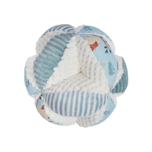 Modern Moments by Gerber Baby Boy or Girl Unisex Plush Developmental Sensory Ball, Blue Woodland