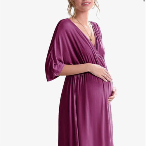 Ekouaer 3 in 1 Labor/Delivery/Hospital Gown Maternity Dress Nursing Nightgown Sleepwear for Breastfeeding