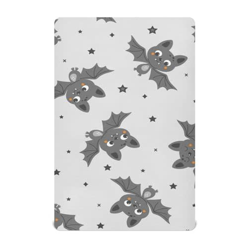 FJDENG Bat Cookies Crib Sheets for Boys Girls,Breathable Skin-Friendly Nursery Bedding Sheet for Standard Crib and Toddler Mattress,M-52 * 28 * 9Inch
