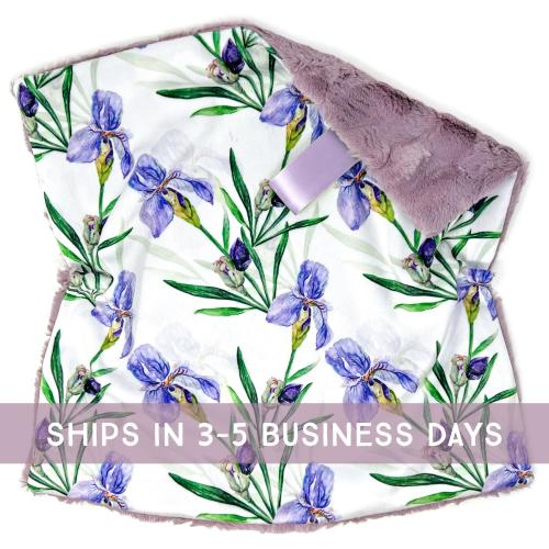 Lovey: Iris. Lovey. Floral Lovey. Purple Floral Lovey. Iris Lovey. Flowers Lovey. Lovie. Baby Lovey. Lovie. Minky Lovey. Baby Gift. PYO.