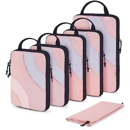 BAGSMART Compression Packing Cubes, 6 Set/4 Set/2 Set Travel Packing Cubes for Carry on Suitcases, Compression Suitcase Organizers Bag Set & Travel Cubes for Luggage, Lightweight Packing Organizers