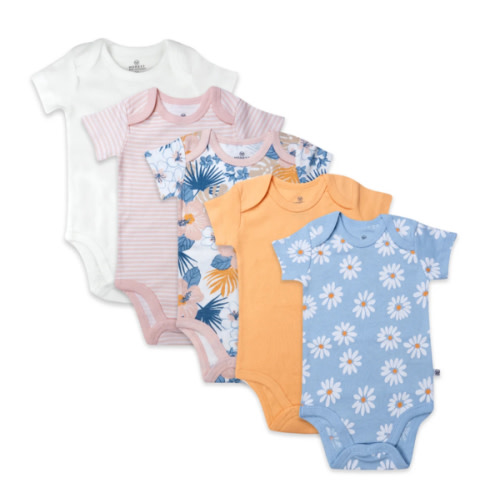5-Pack Organic Cotton Short Sleeve Bodysuits | Honest Baby Clothing