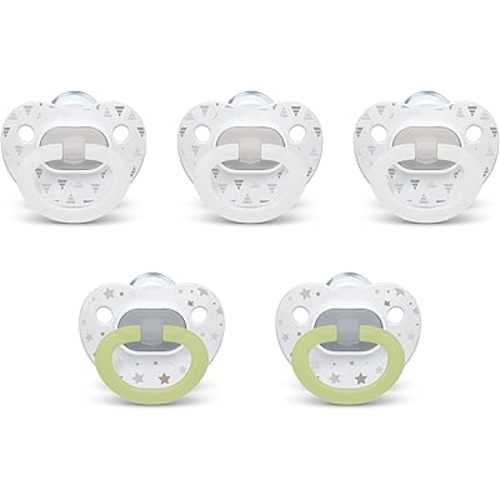 NUK Comfy Orthodontic Pacifiers, Timeless Collection, 0-6 Months, 5 Count