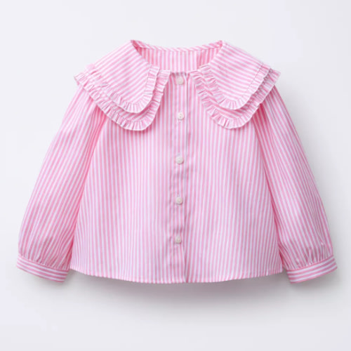 STRIPED DOUBLE COLLAR SHIRT - Mid-pink | ZARA United States