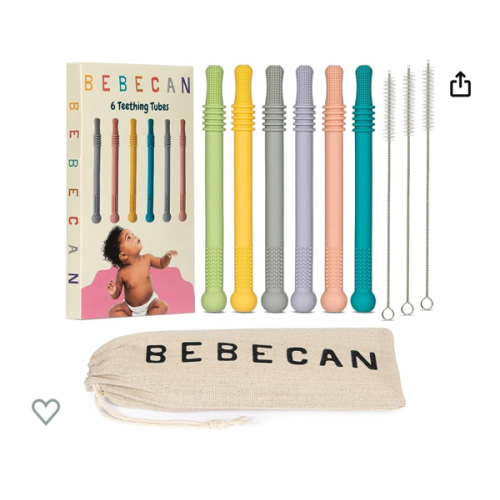 Amazon.com : BEBECAN Teething Sticks for Babies 0-36 Months - Super Soft Silicone Teethers in 6 Vibrant Colors, Infant Teething Relief, Multicolored Teething Tubes Baby Gift Teethers : Baby
