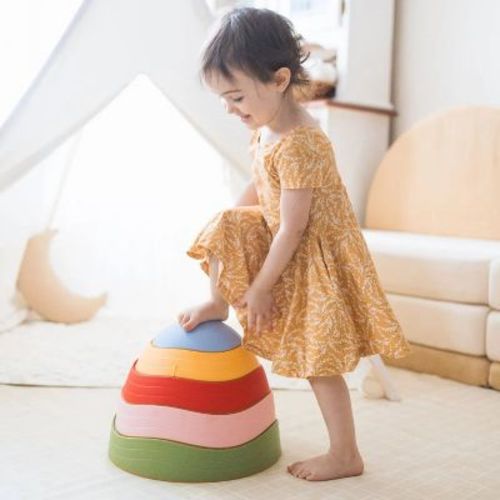 Tiny Land® Stepping Stones for Kids, Balance Stepping Stones for Indoor & Outdoor, Sensory Toys - Vintage