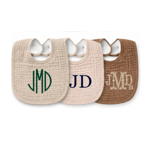 Victoria Milton- Set of Three Muslin Bibs – AHA Designs