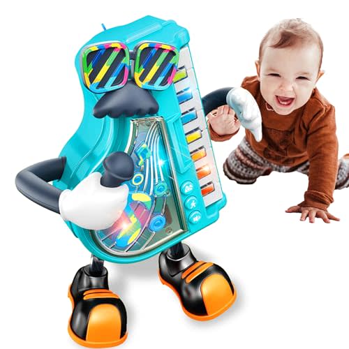 Musical Toys for Baby and Toddler, Infant Tummy Time Toys for 6-18 Months, Baby Crawling Toys Development Early Educational Kids Piano Music Sensory Toys Christmas Birthday Gift for Boys and Girls