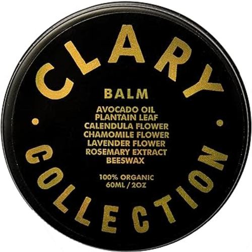 CLARY COLLECTION Multipurpose Avocado Balm for Men Women & Children, Certified Non-Toxic, Natural & Organic, Plant-Based Formula, Hydrates and Softens Dry & Stressed Skin, All Ages & Skin Types, 2oz