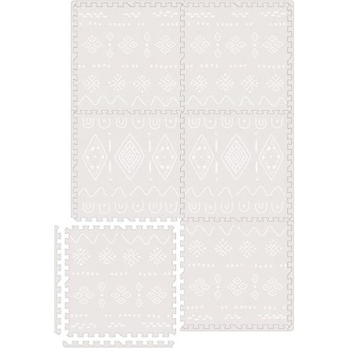 MOON WALKERS Stylish Boho Baby Play Mats for Floor, Play Mat for Babies and Toddlers, Non-Toxic, Soft, Thick, Tummy Time Mat for Crawling (Mercury Boho, Standard 6x4ft | 6 Tiles)