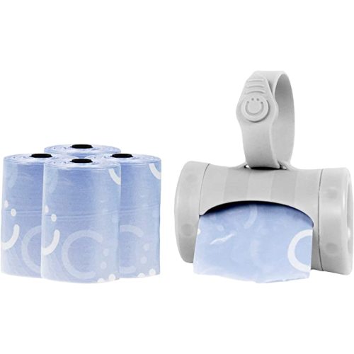 Ubbi On-the-Go Gray Bag Dispenser and Waste Disposal Bags Refill, Lavender Scented, Baby Savings Bundle