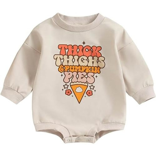 Halloween Newborn Baby Girl Outfit Pumpkin Sweatshirt Romper Long Sleeve Onesie Jumpsuit Infant Fall Winter Clothes