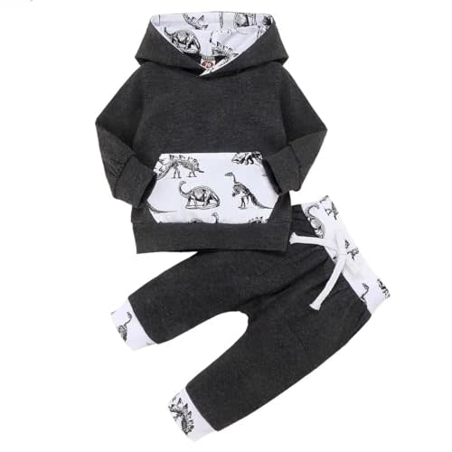 CETEPY Baby Boy Clothes Infant Hoodie Tops Outfit Long Sleeve Sweatshirt Plaid Pants 2pcs Set 0-36 Months