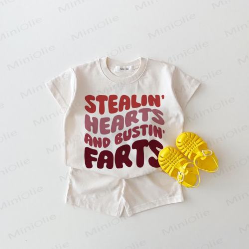 STEALIN' HEARTS AND BUSTIN' FARTS Baby 2-piece White Set