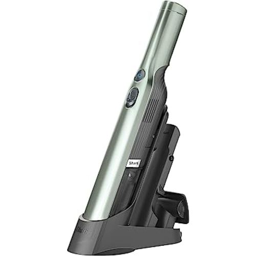 Shark WV201GNBRN WANDVAC Cordless Hand Vac, Lightweight and Portable at 1.4 lbs. with Powerful Suction, Charging Dock, One-Touch Empty for Car & Home, 0.08 Qt. Capacity, Sage Green