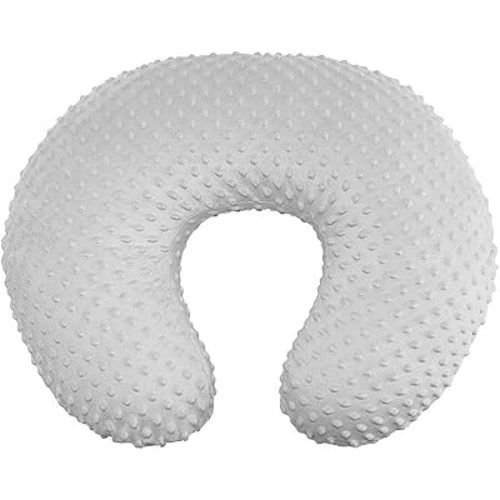 OWLOWLA Minky Nursing Pillow Cover, Breastfeeding Pillow Slipcover Fits Nursing Pillow for Baby Boy Girl(Silver Gray)