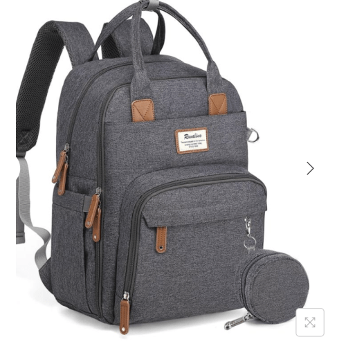 RUVALINO Diaper Bag Backpack, Multifunction Travel Back Pack Maternity Baby Changing Bags, Large Capacity, Waterproof and Stylish, Black(Dark Gray) - RUVALINO