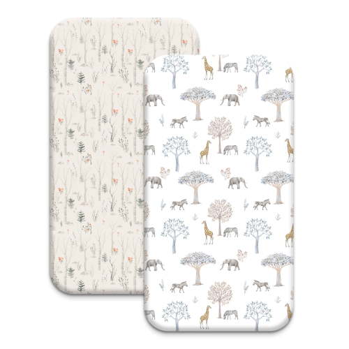 Gllquen Baby 2-Pack Fitted Microfiber Crib Sheets Microfiber for Standard Size Crib Mattress 28 x 52", Forest