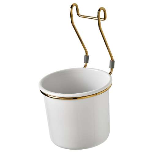 HULTARP Container - white/brass color polished 5 1/2x6 1/4 "
