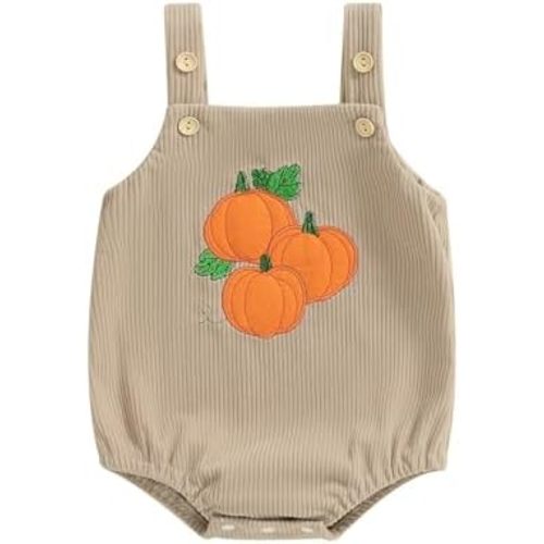 Halloween Baby Girl Boy Outfit Pumpkin Ghost Turkey Romper Corduroy Overalls Sleeveless Jumpsuit Infant Fall Clothes