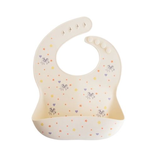 Bluey x Mushie Silicone Baby Bib Ivory One Size