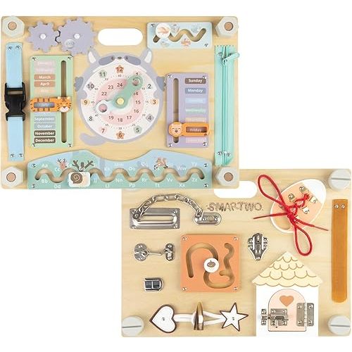 Double-Sided Wooden Busy Board