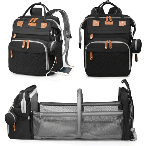 Large Capacity Baby Diaper Bags Diaper Bag Backpack Black