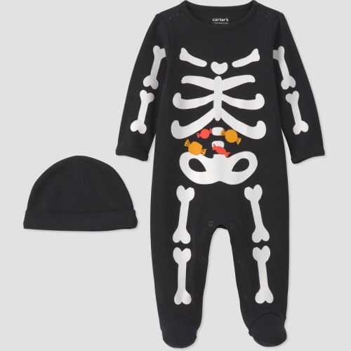 Carter's Just One You® Baby Halloween Skeleton Long Sleeve Sleep N' Play - Black Newborn