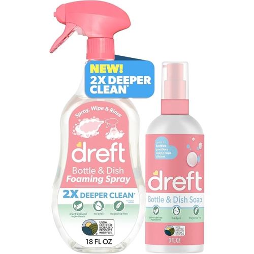 Dreft Foaming Baby Bottle and Dish Cleaning Spray + Dreft 3oz Bottle and Dish Soap