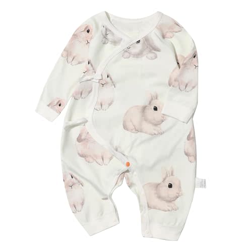 Cherie Kids 100% Organic Cotton Soft 0-6 Months Newborn Baby Romper Jumpsuits for Boys and Girls Unisex Long Sleeve