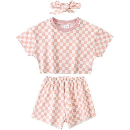WESIDOM Toddler Girl Clothes Baby Girls Outfits 6M-5T Summer Floral Print Shirt+Shorts+Headband 3pcs Baby Clothing