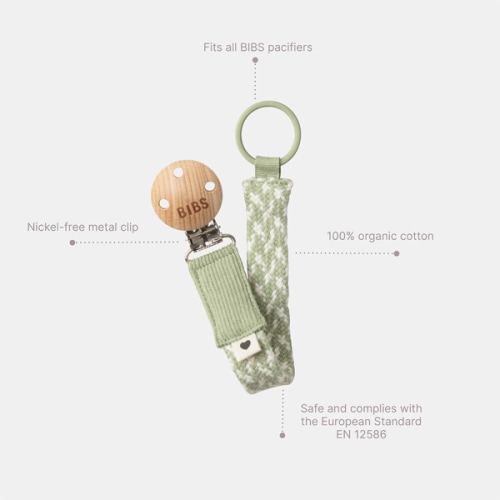 BIBS Pacifier Clip - Sage/Ivory: Safe and Stylish – Bibsworld store US