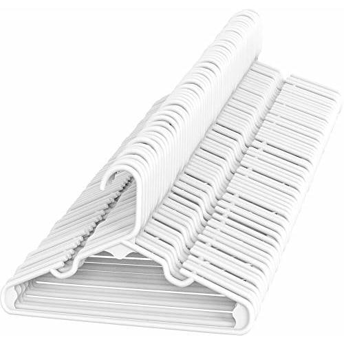 Sharpty Children's Hangers Plastic, Kids Hangers Ideal for Everyday Standard Use, Baby Hangers (Kids 60 Pack) (White)