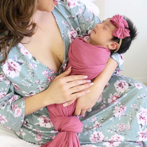 Solid Dusty Rose Bamboo Knit Swaddle Blanket*