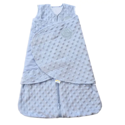 Blue Plushy Dot Velboa Swaddle | HALO