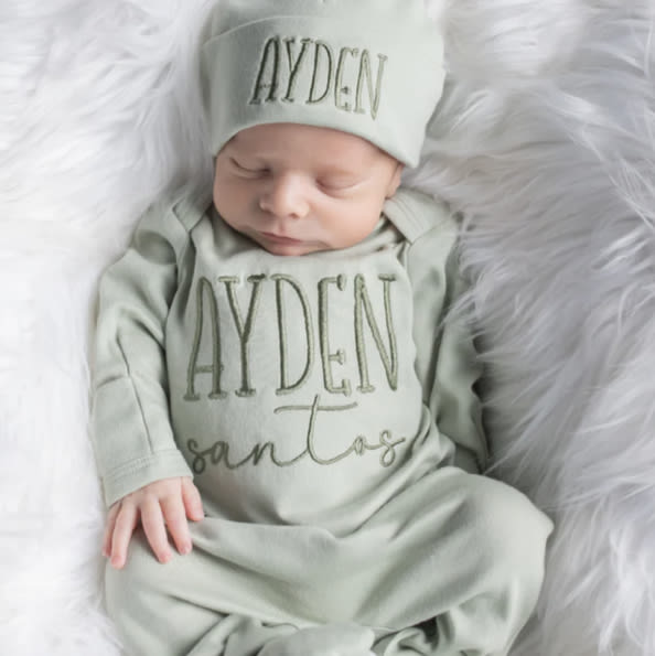 Personalized Baby Boy Outfit - Sage Green – Junie Grace
